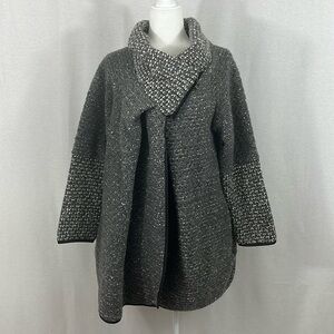 La Fille Du Couturier Wool Blend Cocoon Cardigan Sweater Coat Womens Size 36